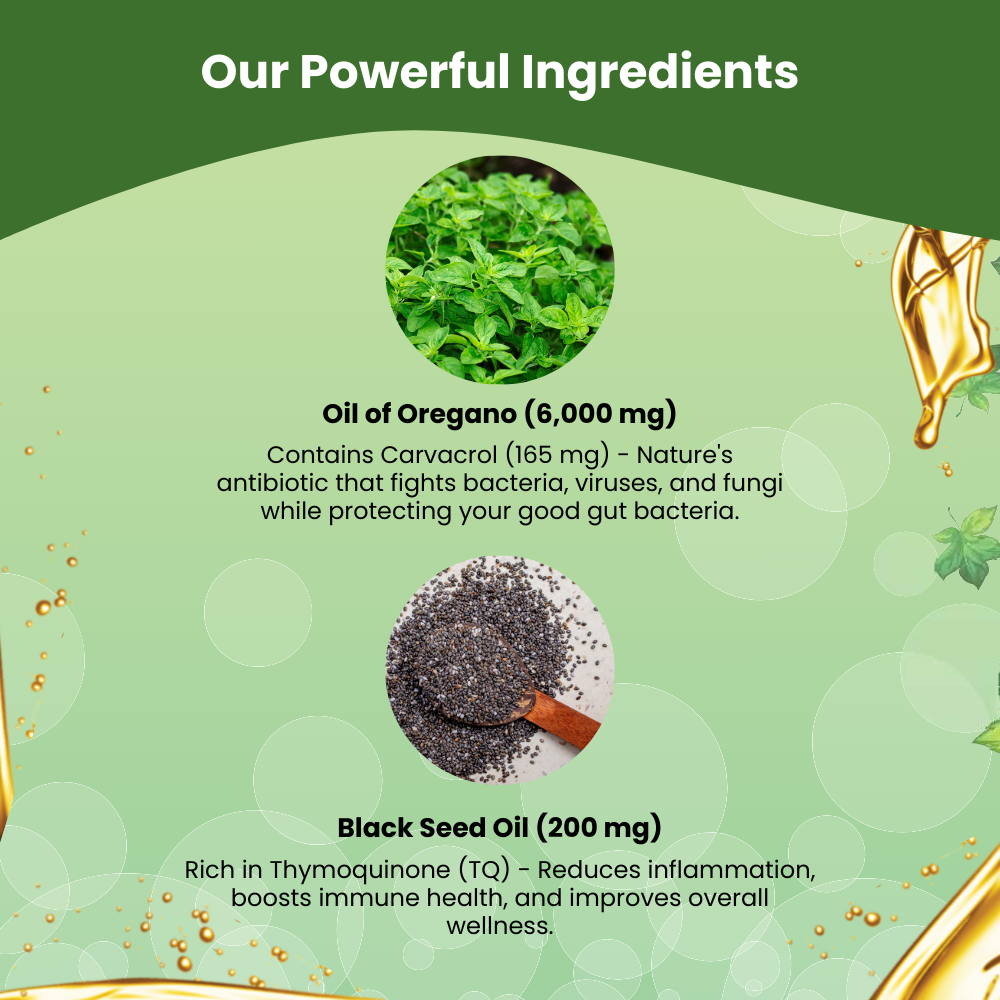 Oil of Oregano with Black Seed Oil Softgels